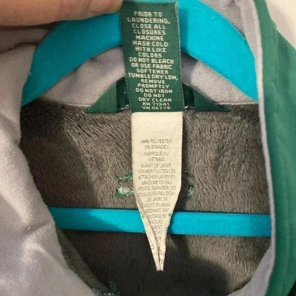 L.L. Bean Green Fleece Lined Jacket‎ Medium Kids Youth Full Zip - Picture 5 of 10